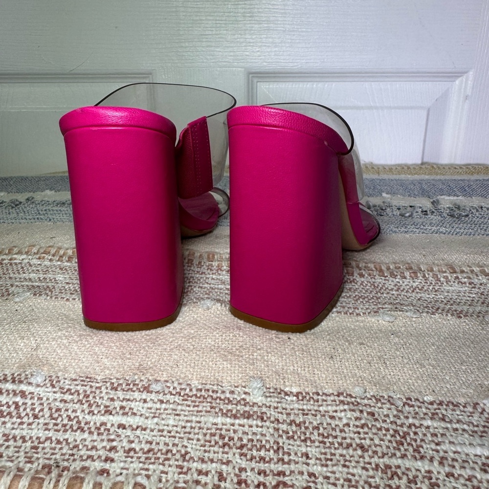 SCHUTZ Fuchsia Block Heel Sandals - Picture 3 of 7